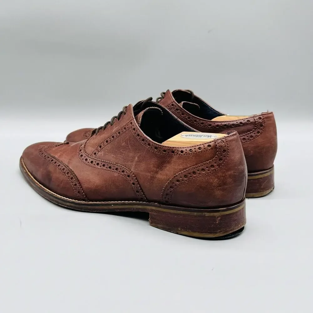 Cole Haan Shoes Mens 12 Brown Leather Vtg Air Wingtip Oxford Dress Brogue Vtg